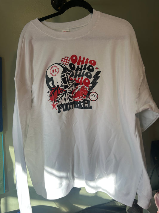 2X White Ohio Crewneck