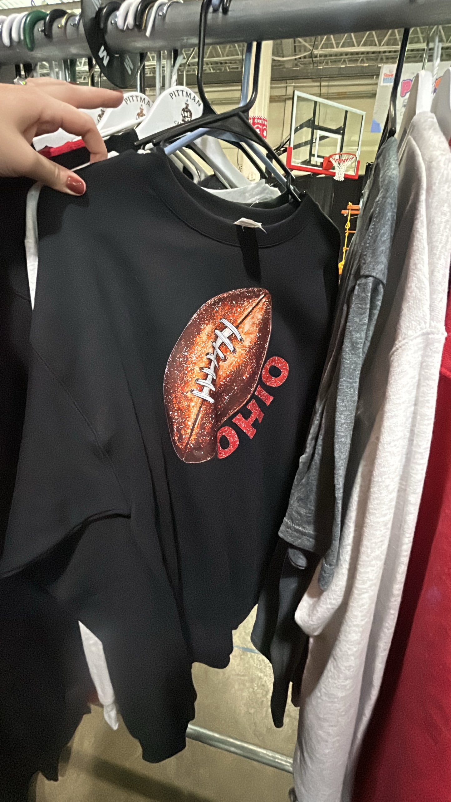 Large Ohio Faux Glitter Crew