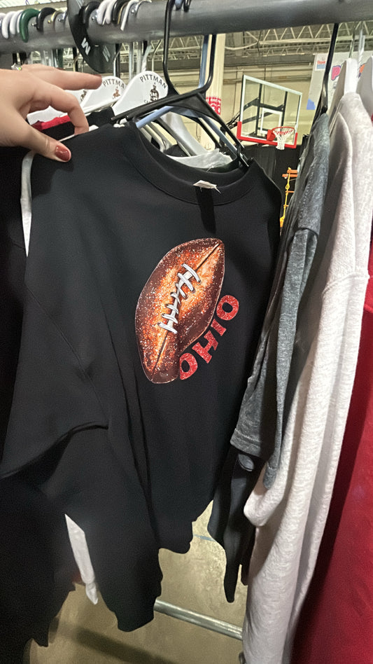 Large Ohio Faux Glitter Crew