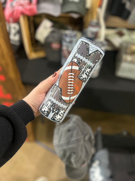 Glitter Football Mom Tumbler