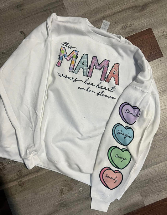 Wears Her Heart On Her Sleeve Sweatshirt