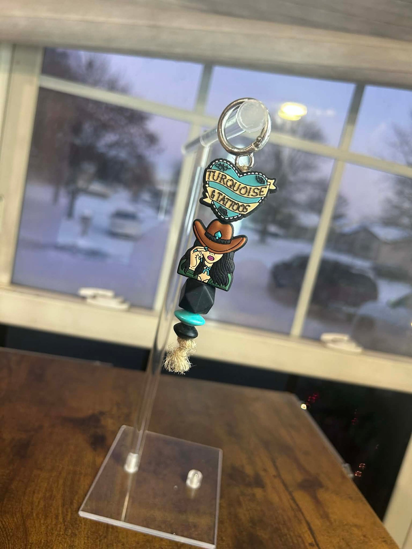 Turquoise & Tattoos Keychain