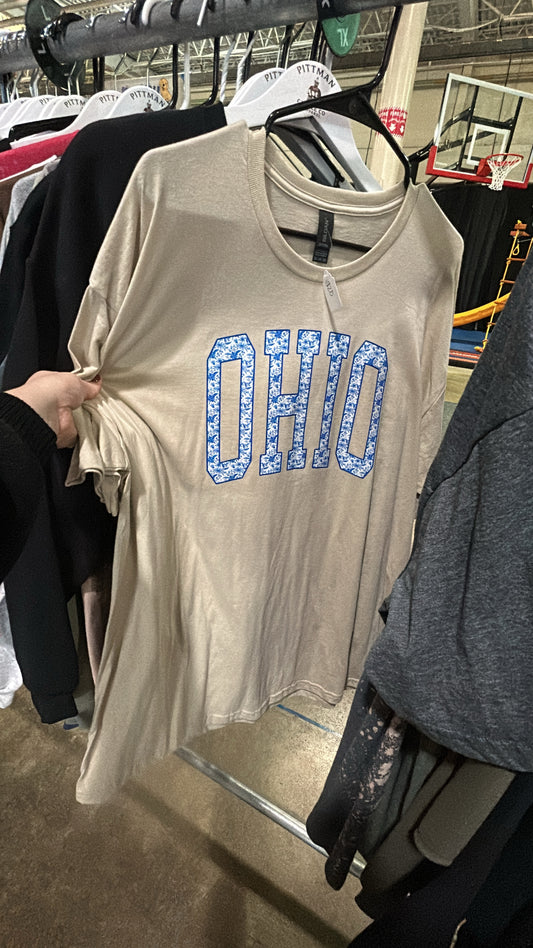 2XL-Tan Ohio Floral Tee