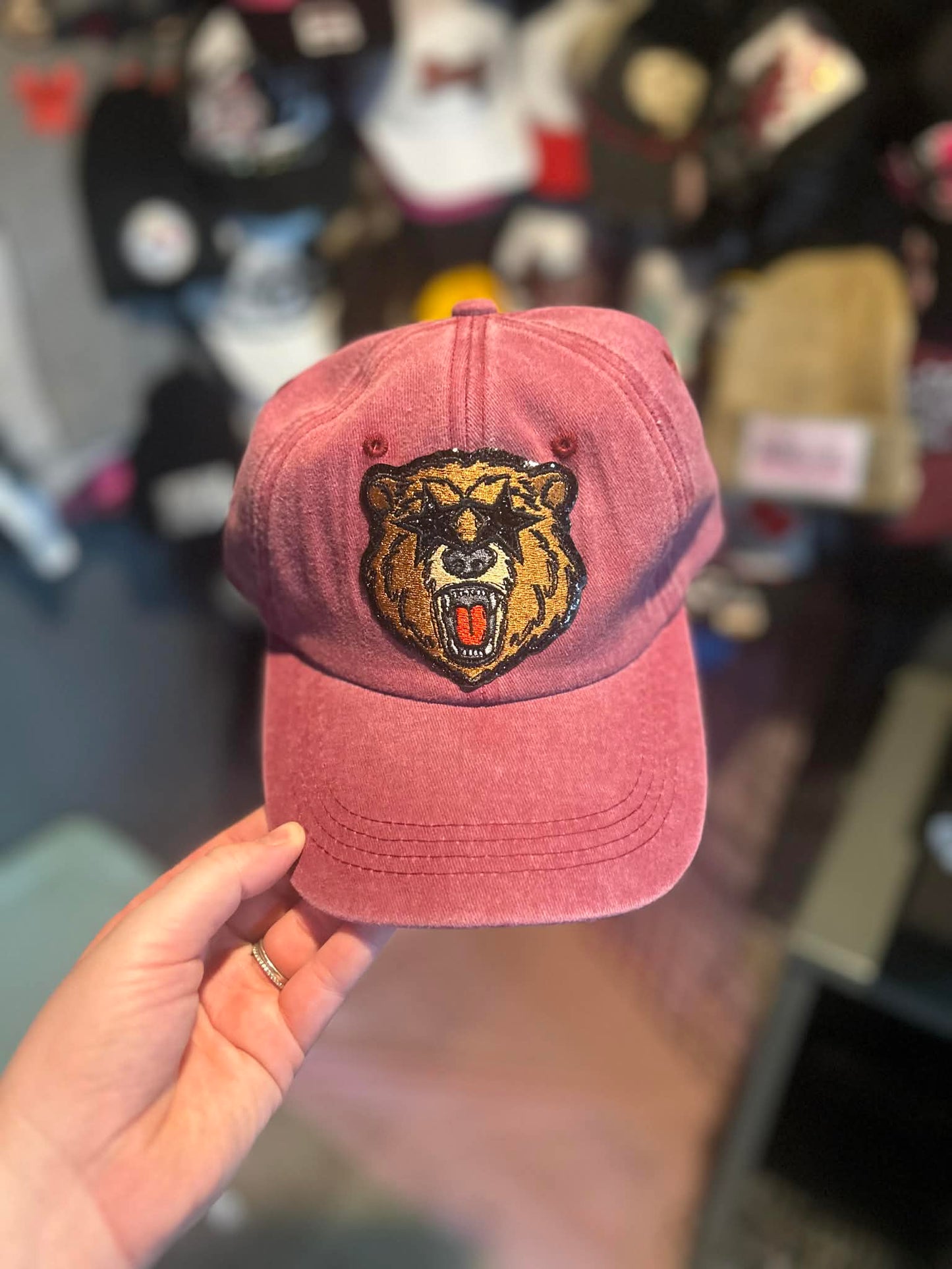 Burgundy Bear Hat