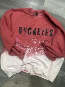 Buckeye Distressed Bleach Crewneck
