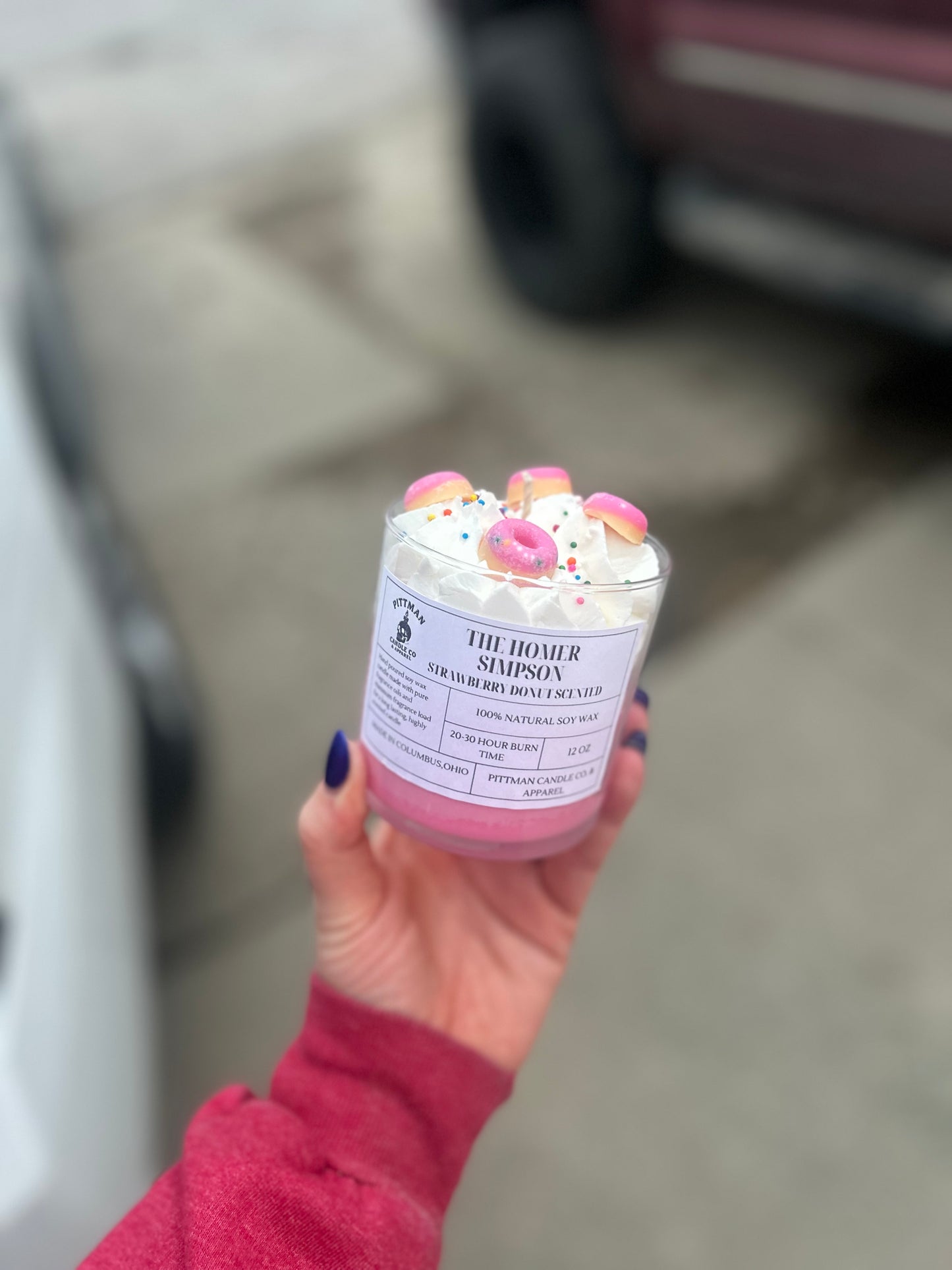 The Homer Simpson Candle (Strawberry Donut Scented